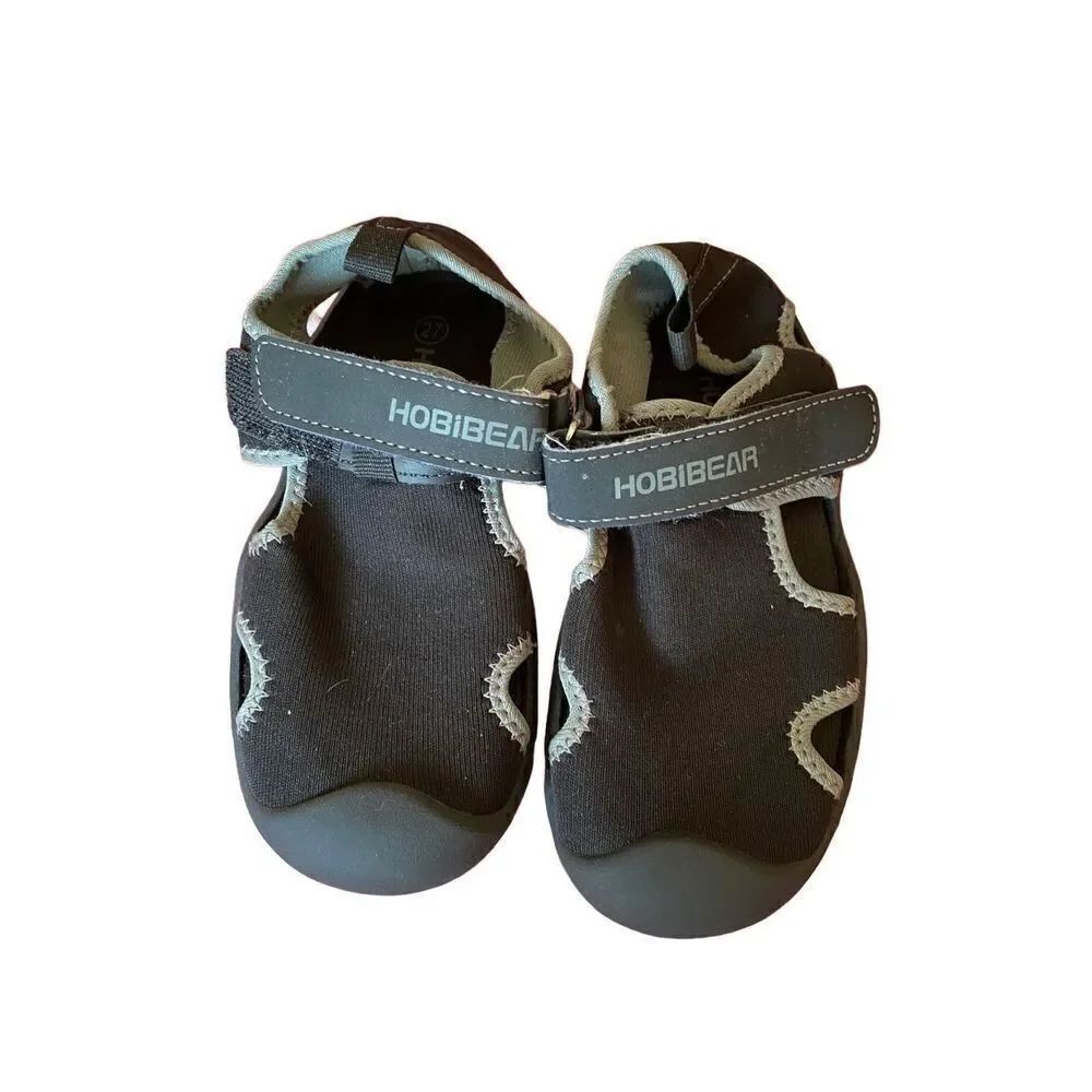 Hobibear kids, unisex, navy blue water shoes, dry clothes, toe sandals, 27/10.5.